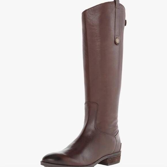 Sam Edelman Size 6.5M Taupe Penny Riding Boots Leather Equestrian Grey Zip Back - Picture 14 of 16